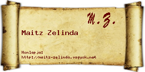 Maitz Zelinda névjegykártya